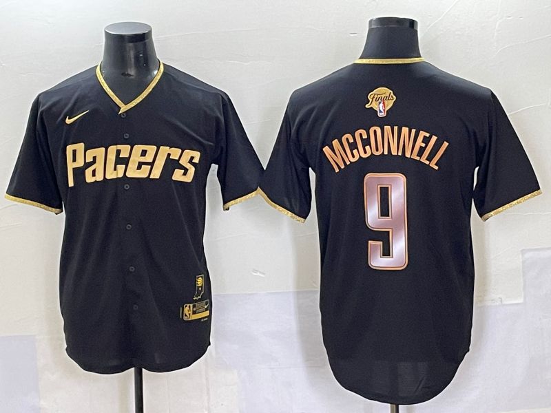 Men 2025 Indiana Pacers #9 Mcconnell Black Joint Name NBA Jersey style 26